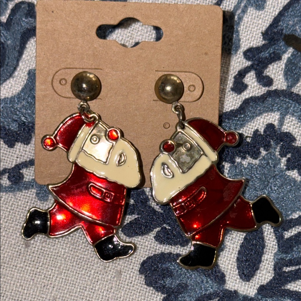 Festive Santa Claus Earrings posts pierced earrings